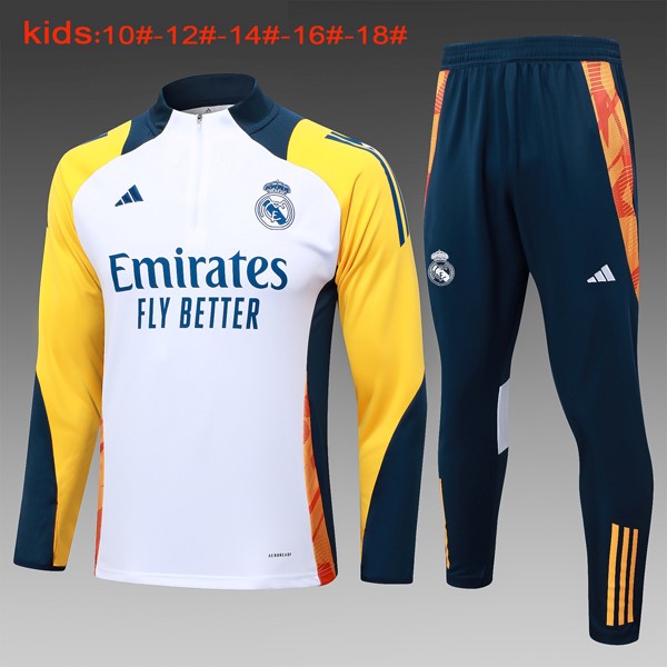 Kinder Sweatshirts Real Madrid 2024-2025 Weiß Gelb 4